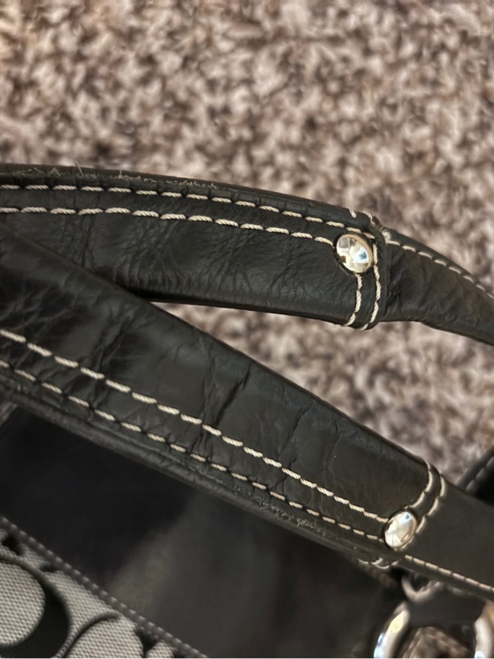 Coach Black and Gray Signature Canvas Tote - Picture 11 of 13